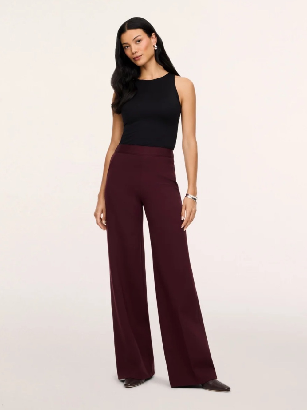 SPANX Super Smooth PerfectFit Ponte Wide-Leg Pants Sz L
